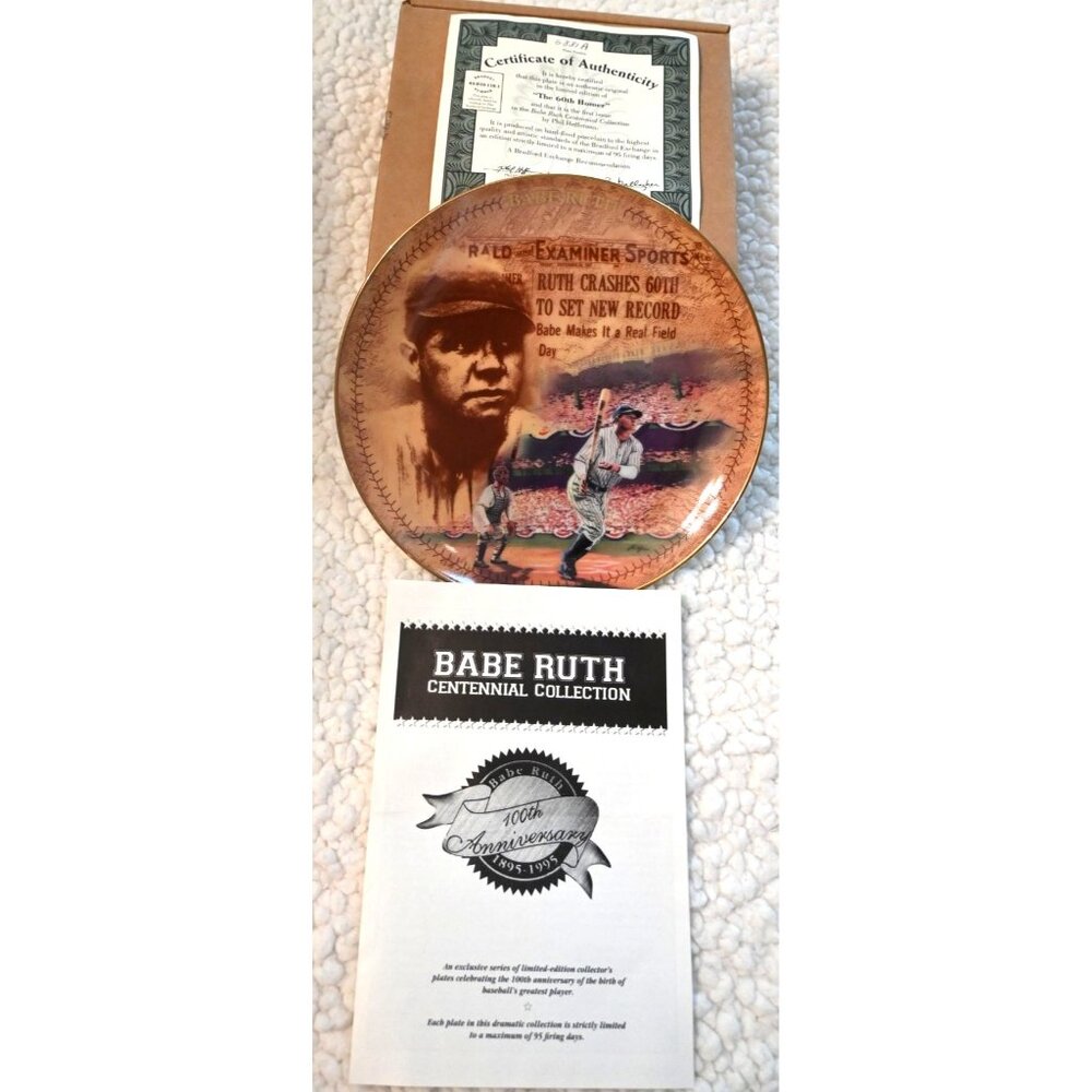 Vintage Limited Edition "The 60th Homer" Babe Ruth Centennial Collection Plate
